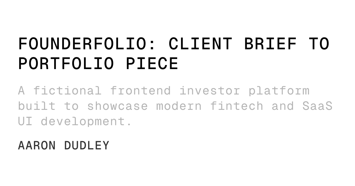 OG image for FounderFolio: Client Brief to Portfolio Piece